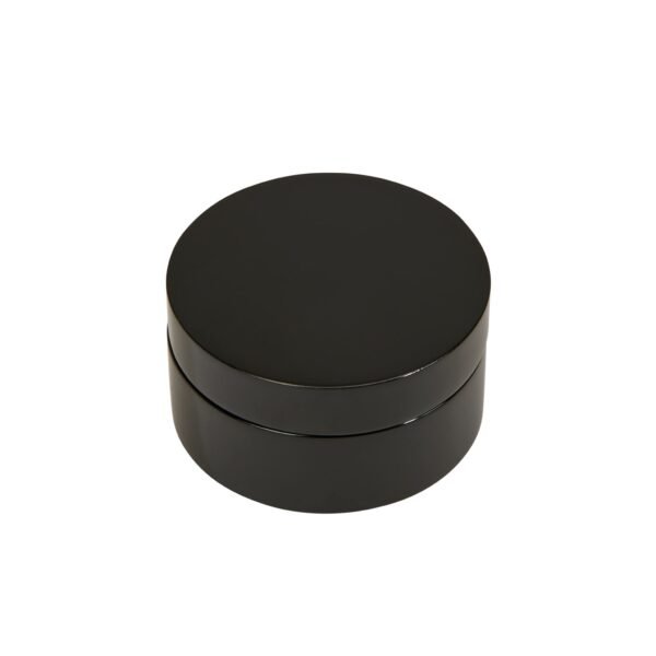 Caja Redonda de Madera Negra con Brújula