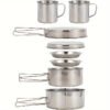 Set Cocina Camping Acero Inoxidable 8 Piezas