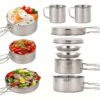 Set Cocina Camping Acero Inoxidable 8 Piezas