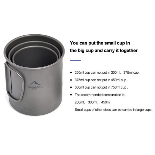 Taza de Titanio para Camping Ultraligera