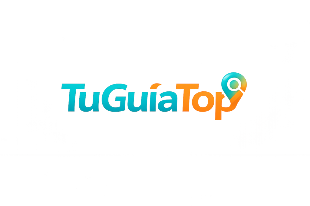 logo tuguíatop con pin de mapa