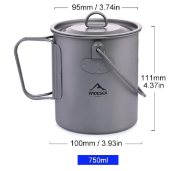 Taza de Titanio para Camping Ultraligera